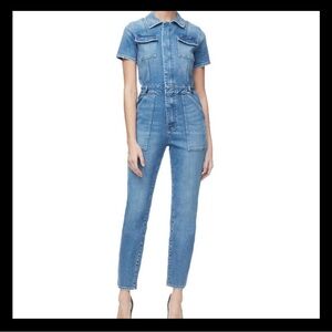 Good American Light Blue Denim Jumpsuit